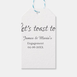 Let's toast to engagement party name date elegant  presentetikett