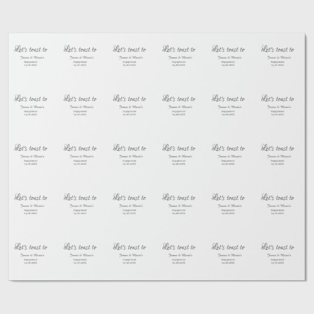 Let's toast to engagement party name date elegant  presentpapper (Platt)