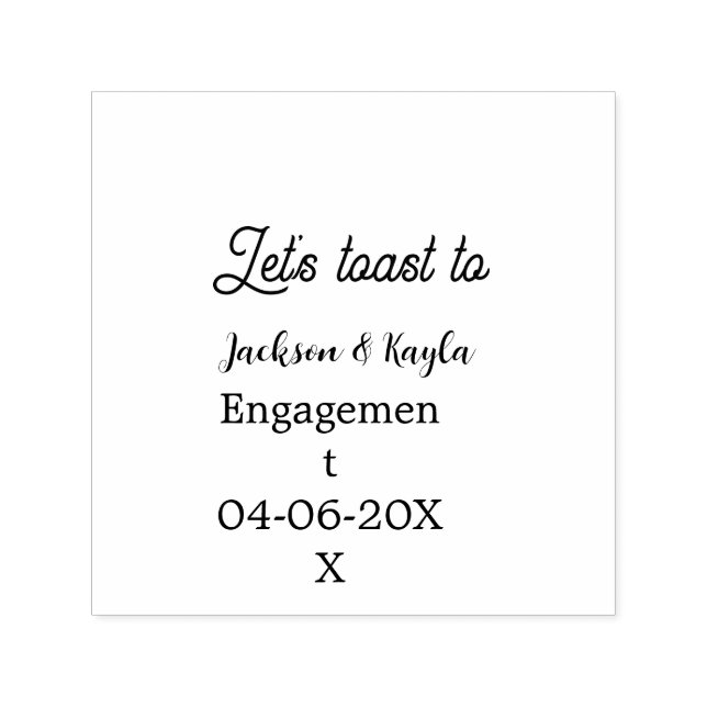 Let's toast to engagement party name date elegant  självfärgande stämpel (Design)