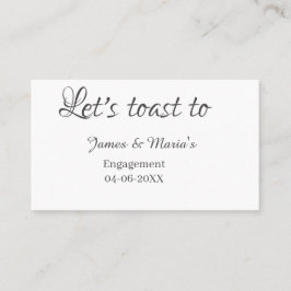 Let's toast to engagement party name date elegant  visitkort