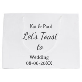 Let's toast to wedding add name date simple couple