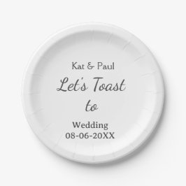 Let's toast to wedding add name date simple couple
