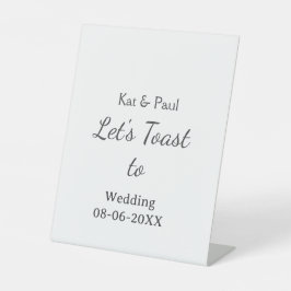 Let's toast to wedding add name date simple couple