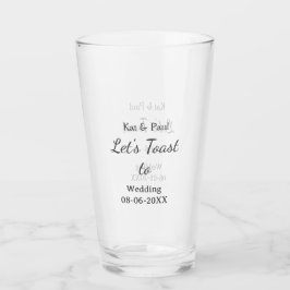 Let's toast to wedding add name date simple couple glaskopp