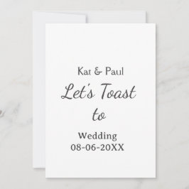 Let's toast to wedding add name date simple couple inbjudningar