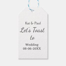 Let's toast to wedding add name date simple couple presentetikett