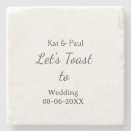 Let's toast to wedding add name date simple couple stenunderlägg