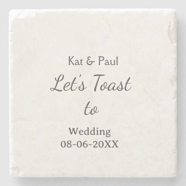 Let's toast to wedding add name date simple couple stenunderlägg (Framsidan)
