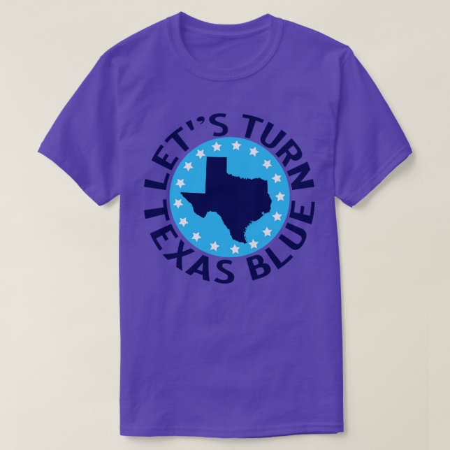 Lets Turn Texas Blue T Shirt (Design framsida)