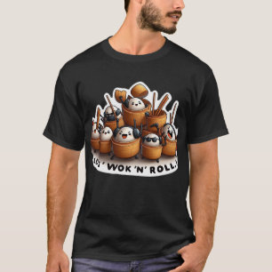 "Lets Wok and Roll" Funny Dim sum T Shirt