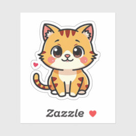 Lett orange tabby kattunge – Söt dekal