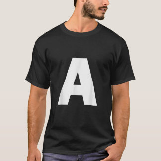 Letter A Capital Alphabet Monogram Initial T Shirt
