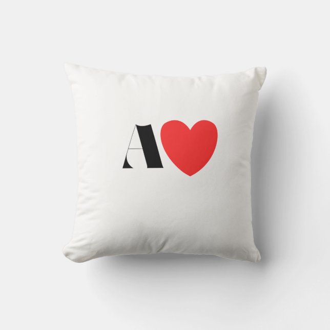 Letter A Heart - Valentine Initial Love Design Kudde (Framsida)