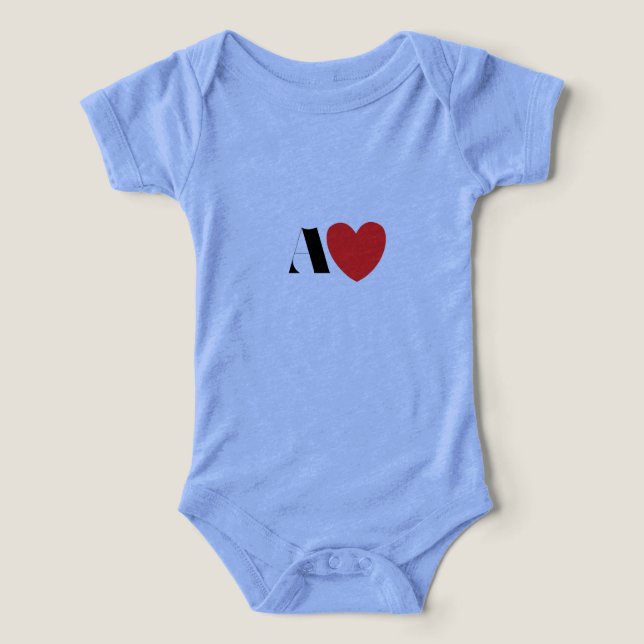 Letter A Heart - Valentine Initial Love Design T Shirt (Design Framsida)