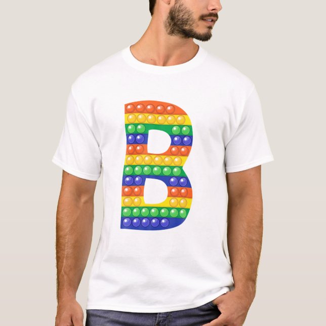 Letter B Capital Alphabet Fidget Pop It Funny Matc T Shirt (Framsida)