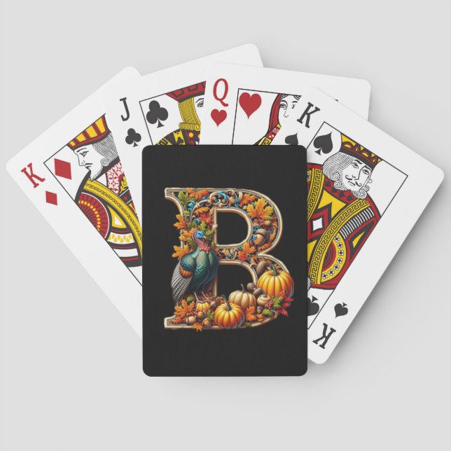 Letter B in Thanksgiving style Casinokort (Baksidan)