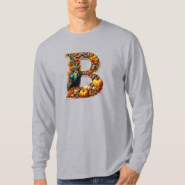 Letter B in Thanksgiving style T Shirt