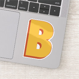 Letter B Monogram, Bold 3D Type Font Initial  Klistermärken