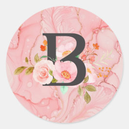 Letter B Runt Klistermärke