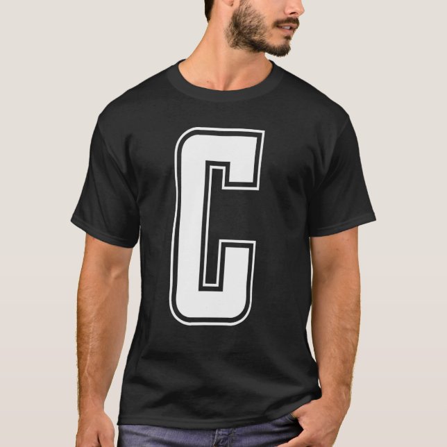 Letter C Capital Alphabet Initial Cheerleading Mon T Shirt (Framsida)