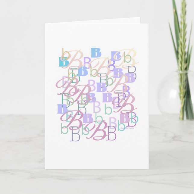 Letter Confetti "B" Card Kort (Framsida)