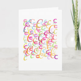 Letter Confetti "C" Card Kort