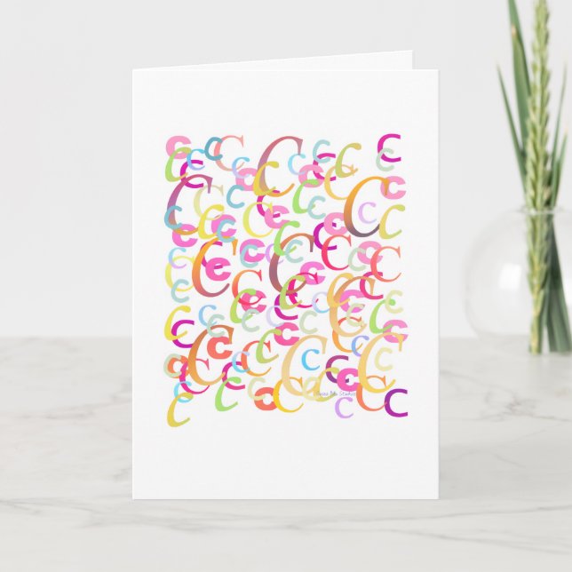 Letter Confetti "C" Card Kort (Framsida)
