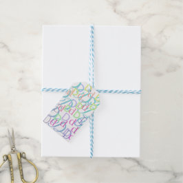 Letter Confetti "D" Presentetikett