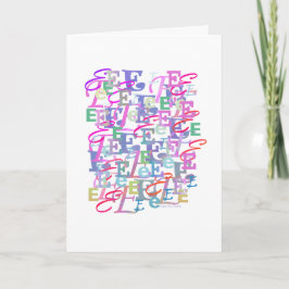 Letter Confetti "E" Card Kort