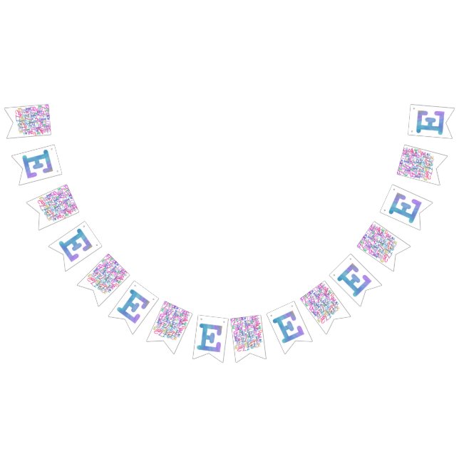 Letter Confetti "E" Vimplar (Alla)