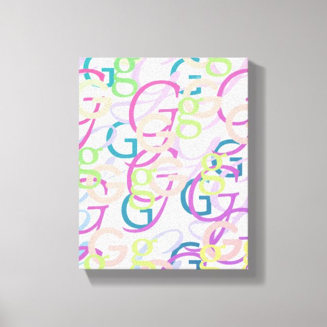 Letter Confetti "G" Canvastryck (Framsida)