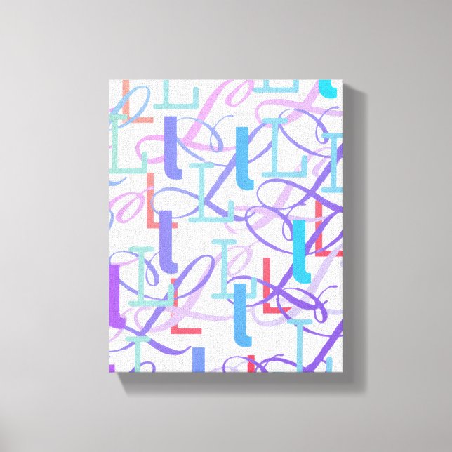 Letter Confetti "L" Canvastryck (Framsida)