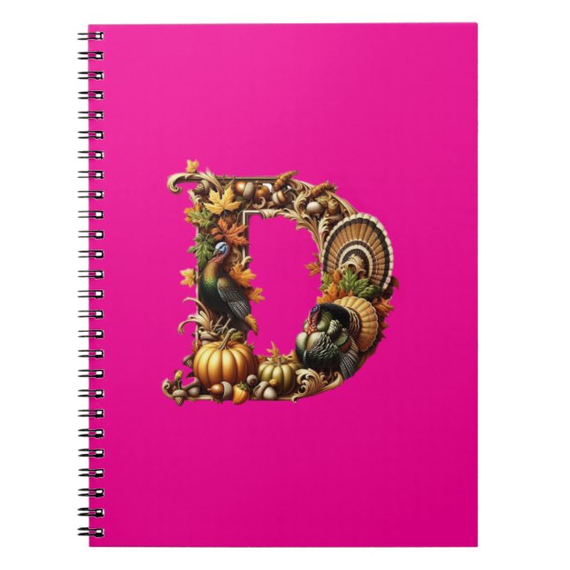 Letter D Thanksgiving style gift  Anteckningsbok (Framsidan)