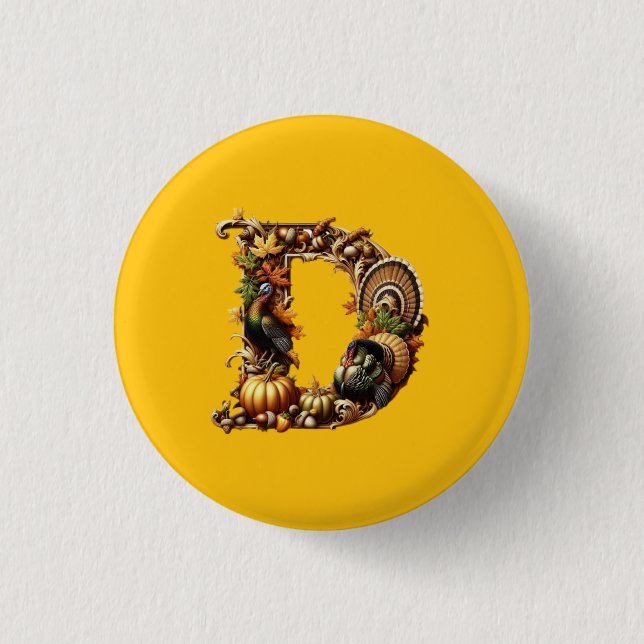 Letter D Thanksgiving style gift  Knapp (Framsida)