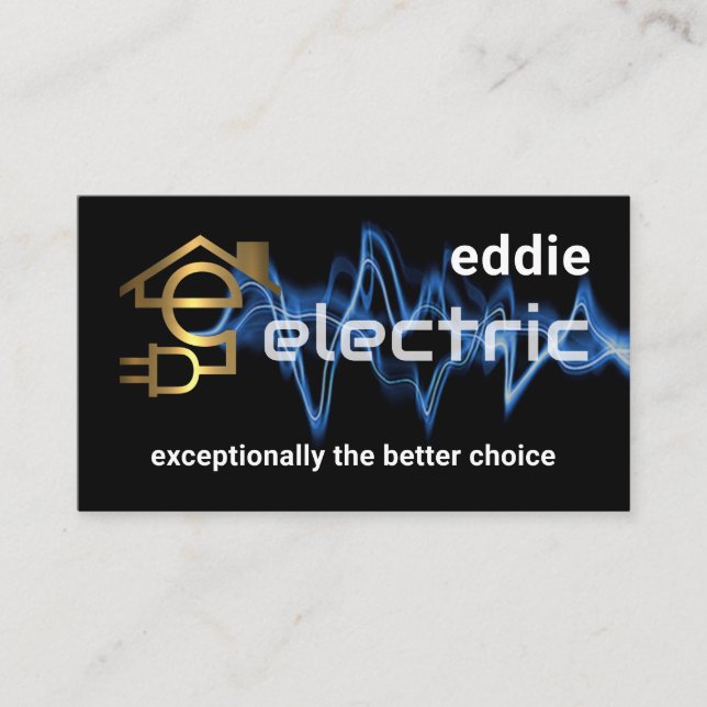 Letter-e Electric Powers Your Name Visitkort (Framsida)