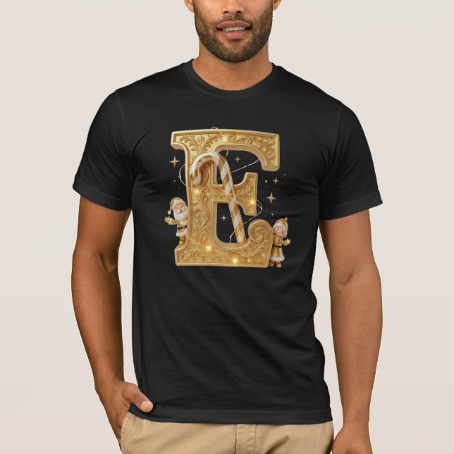 Letter E: Royal Gold Luxury T-Shirt (Framsida)