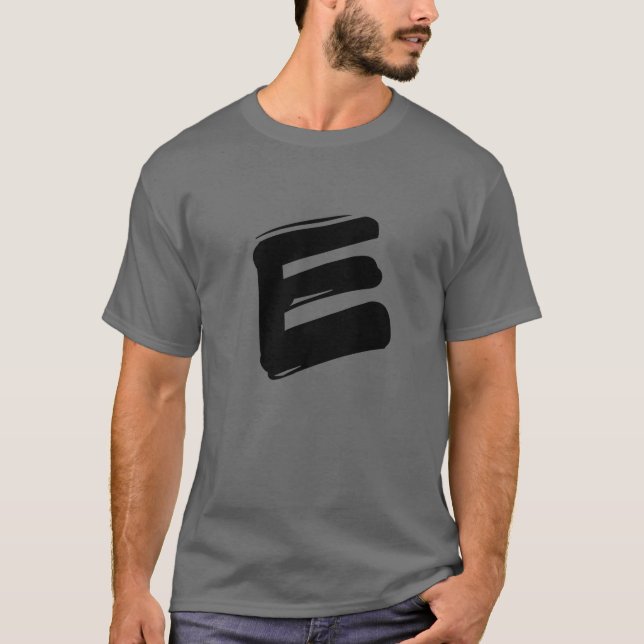 Letter E Single Initial Capital Alphabet Monogram T Shirt (Framsida)