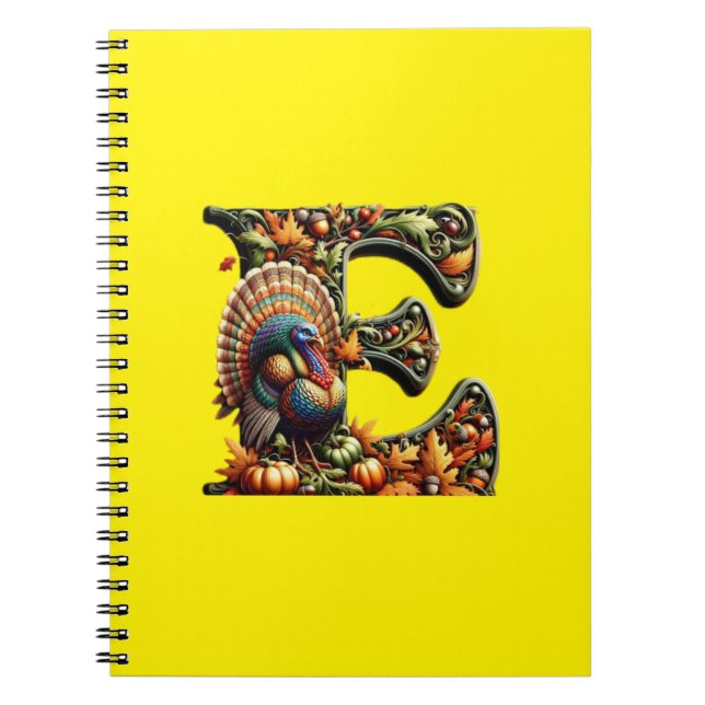 Letter E Thanksgiving style gift  Anteckningsbok (Framsidan)