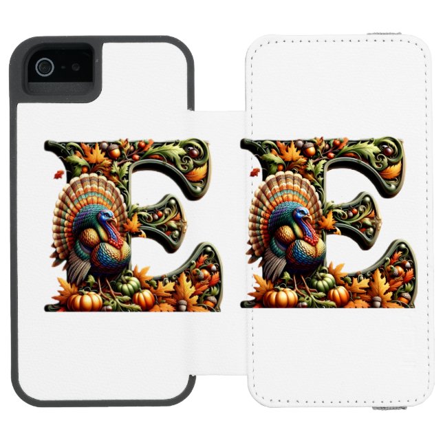Letter E Thanksgiving style gift  Incipio iPhone Wallet Skal (Folio Öppen)