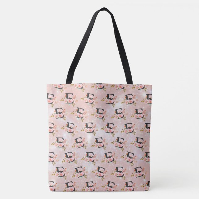 Letter E Tote Bag Tygkasse (Framsida)
