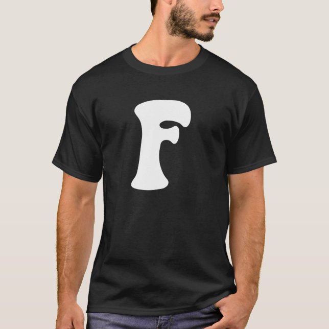 Letter F Capital Alphabet Team Groups Costume Matc T Shirt (Framsida)