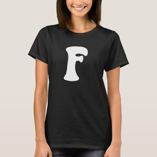 Letter F Capital Alphabet Team Groups Costume Matc T Shirt (Framsida)