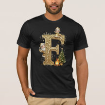 Letter F: Royal Gold Luxury T-Shirt 