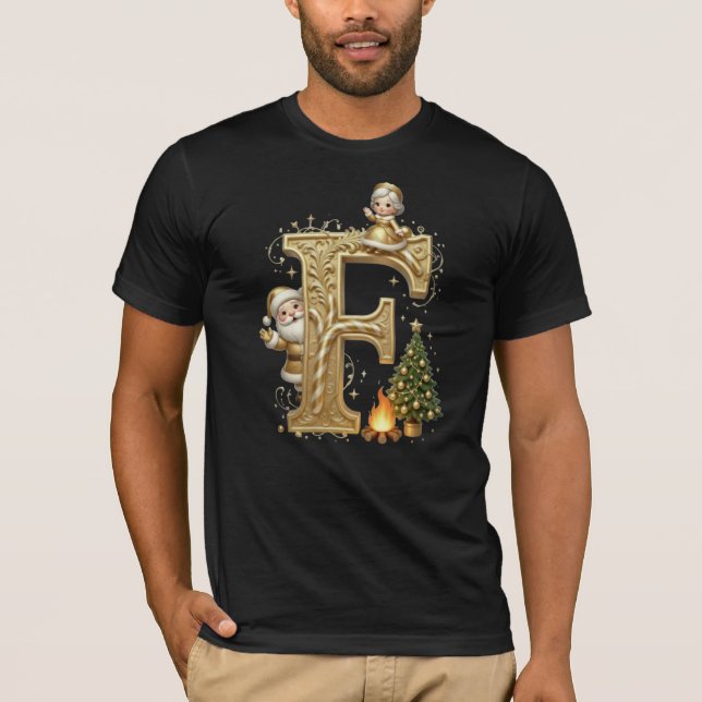 Letter F: Royal Gold Luxury T-Shirt  (Framsida)