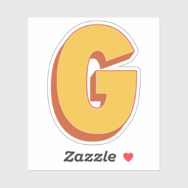 Letter G Monogram, Bold 3D Type Font Initial  Klistermärken