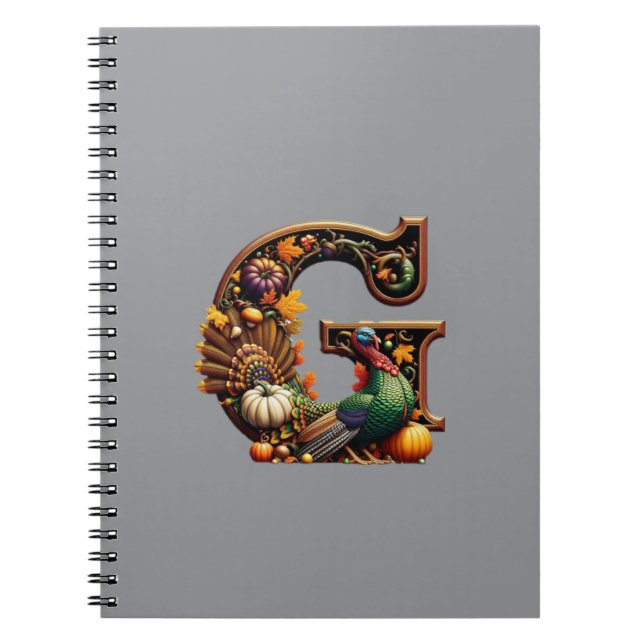 Letter G Thanksgiving style  Anteckningsbok (Framsidan)