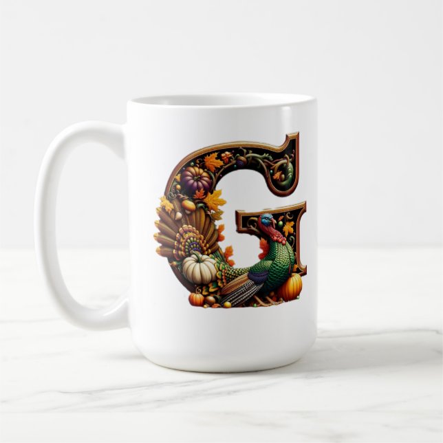 Letter G Thanksgiving style  Kaffemugg (Vänster)