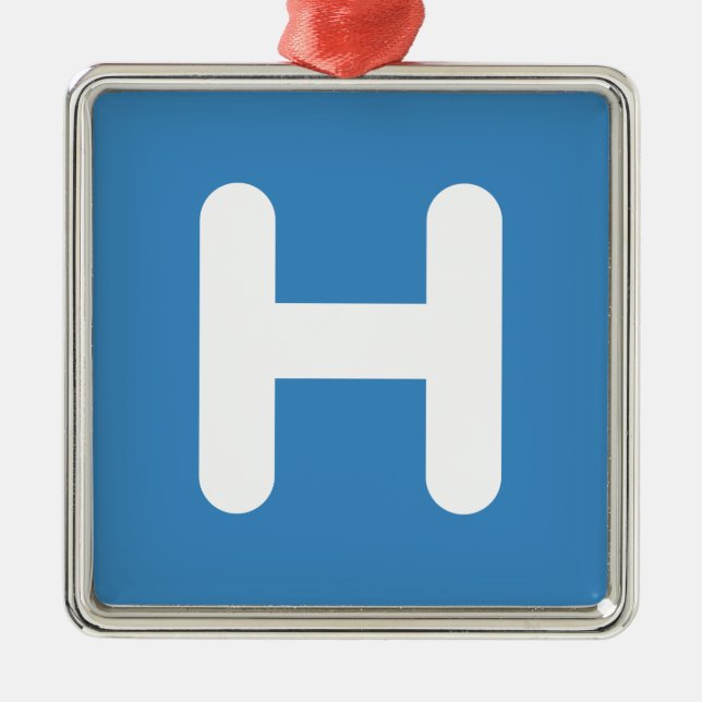 Letter H Emoji Twitter Julgransprydnad Metall (Framsidan)