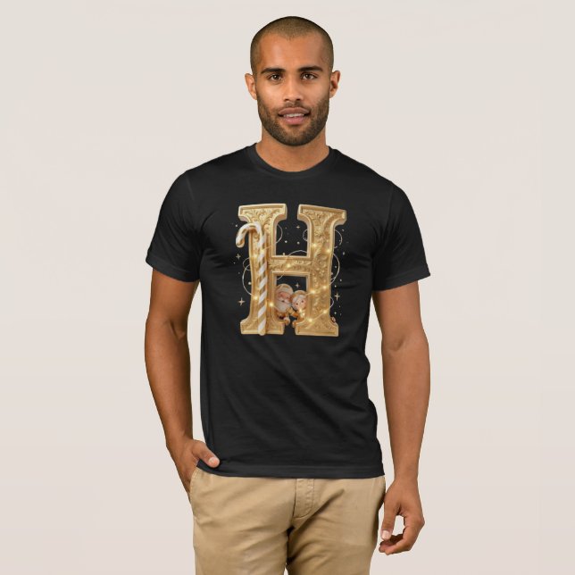 Letter H: Royal Gold Luxury T-Shirt  (Hel framsida)