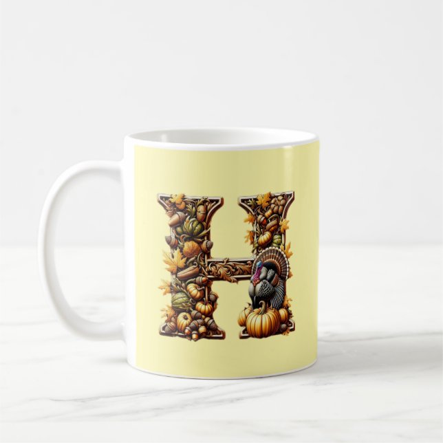 Letter H Thanksgiving gift style  Kaffemugg (Vänster)